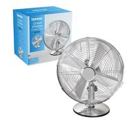 Benross 12-Inch Chrome Desk Fan - 3 Speeds, Oscillation, Retro Design - Chrome, 42299