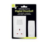 Benross 41010 Plug-In Wireless Doorbell / 80m Signal Range / 16 Different Melodies/Simple Push Button Operation/Waterproof Material/Easy Install/White Colour