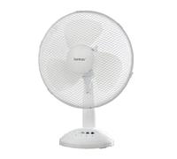 Benross 43920 12-Inch Standing Desk Fan/Easy Push Control Buttons / 3 Speed Settings/Oscillating Head/Safety Guard/Use In Home, Office, Commercial & More/White Colour