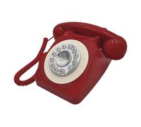 Benross 44510 Classic Retro Telephone/Vintage Style Corded Phone/Classic Ringer Sound/Push Button Dialling/Redial Function/Easy Setup/Red