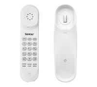 Benross 44560 Slimline Corded Telephone/Landline Phone for Home & Office/Table or Wall Mounted/Last Number Redial Feature/Flash & Pause Buttons/White Colour