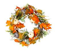 Benross 45cm Autumn Wreath Decoration/Front Door Seasonal Home Décor/Artificial Pumpkins, Leaves and Berries 85009