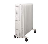 Benross 46760 Portable 11 Fin Oil Filled Radiator/Adjustable Thermostat/Automatic Overheat Protection/Cool Touch Carry Handle / 2500W / White