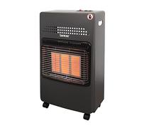 Benross 47289 Portable Butane Gas Heater with Regulator & Pipe / 3 Heat Settings/Tilt & Flame Failure Protection/Castor Wheels & Carry Handle/Black Colour