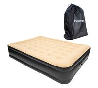 Benross 88030 Queen Size Inflatable Airbed With Built-In Electric Pump - High Raised With Flocked Top - Beige - Two Person