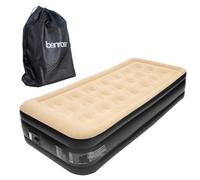 Benross 88080 Single Inflatable Airbed With Built-In Electric Pump - High Raised With Flocked Top - Beige - One Person