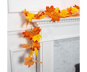 Benross Autumn Maple Leaf Garland With 40 Warm White LED Lights
