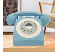 Benross 44540 Classic Retro Telephone/Vintage Style Corded Phone/Classic Ringer Sound/Push Button Dialling/Redial Function/Easy Setup/Blue