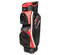 Benross Pro 5.0 Golf Cart Bag - 14 Way Divider Golf Trolley Bag with Multiple Pockets, Cart Strap Channel & Rain Hood, Lightweight Durable Golf Bag - Black/Red/Silver