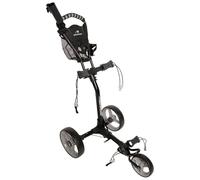 BENROSS Q Fold 1 Golf Push Trolley - 3 Wheel Compact Folding Design with Drinks Holders - Lightweight Cart with Quick-Fold System, 12 Inch Wheels & Adjustable Bag Support