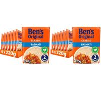 Ben's Original Basmati Microwave Rice, Bulk Multipack 6 x 220 g pouches (Pack of 2)