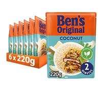 BEN'S ORIGINAL Coconut Microwave Rice, Bulk Multipack 6 x 220g pouches