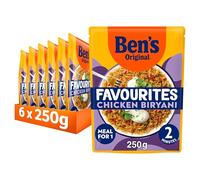 Ben's Original Favourites Microwave Rice Meal, Biryani Chicken and Vegetable, Quick and Easy Microwave Meals, No Artificial Colours, Flavours, Ready in 2 Minutes, 6 x 250g Multipack