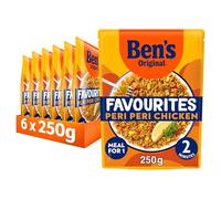 Ben's Original Favourites Microwave Rice Meal, Peri Peri Chicken and Vegetable, Quick and Easy Microwave Meals, No Artificial Colours or Flavours, Ready in 2 Minutes, 6 x 250g Multipack