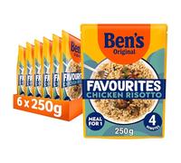 Bens Original Favourites Risotto Chicken and Mushrooms ready in 4 minutes Microwave Rice Meal serves 1 multipack 6x 250g