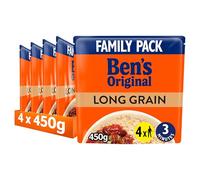 Ben's Original Long Grain Microwave Rice Family Pack, 4 x 450g, Multipack