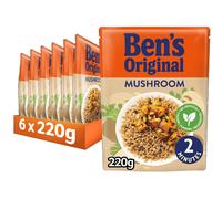 BEN'S ORIGINAL Mushroom Microwave Rice, Bulk Multipack 6 x 220g pouches