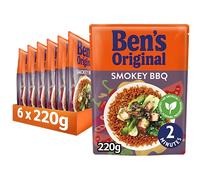 BEN'S ORIGINAL Smokey BBQ Microwave Rice, Bulk Multipack 6 x 220g pouches