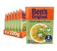 BEN'S ORIGINAL Vegetable Pilau Microwave Rice, Bulk Multipack 6 x 220g pouches