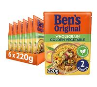 BEN'S ORIGINAL Wholegrain Brown Golden Vegetables Microwave Rice, Bulk Multipack 6 x 220g pouches
