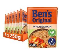 BEN'S ORIGINAL Wholegrain Brown Microwave Rice, Bulk Multipack 6 x 250g pouches
