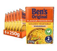 Ben's Original Wholegrain Golden Vegetable Microwave Brown Rice, Bulk Multipack 6 x 250 g pouches