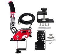 Benshuuk 3-in-1 Upgrade 4th GEN USB Handbrake Support G29 Compatible with PS5/PS4 + PC for Simracing Game Sim Rig with Clamp (Red-1)