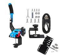 Benshuuk 4-in-1 USB Handbrake Clamp For XBOX ONE/XBOX ONE Series : Compatible with G923 - PC Racing Game Handbrake For G27 G29 G920 T300 T500-Racing Wheel (Blue, With Clamp&Plate)