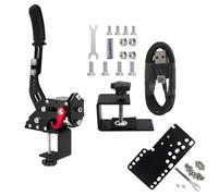 Benshuuk 4-in-1 USB Handbrake Clamp For XBOX ONE/XBOX ONE Series : Compatible with G923 - PC Racing Game Handbrake For G27 G29 G920 T300 T500-Racing Wheel (Black, With Clamp&Plate)