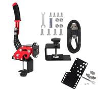 Benshuuk 4-in-1 USB Handbrake Clamp For XBOX ONE/XBOX ONE Series : Compatible with G923 - PC Racing Game Handbrake For G27 G29 G920 T300 T500-Racing Wheel (Red, With Clamp&Plate)