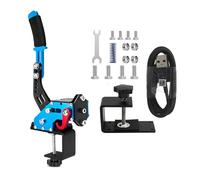 Benshuuk 4-in-1 USB Handbrake Clamp For XBOX ONE/XBOX ONE Series : Compatible with G923 - PC Racing Game Handbrake For G27 G29 G920 T300 T500-Racing Wheel (Blue, With Clamp)