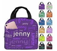 BeNsil Personalised Lunch Box Bag for Kids Adults - Custom Lunch Bag - for Kids Boys Girls Women Men to School Work Personalized Insulated Lunch Bag - with Adjustable Shoulder Straps and Pocket