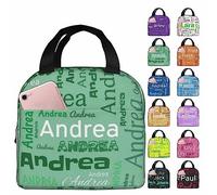 BeNsil Personalised Lunch Box Bag for Kids Adults - Custom Lunch Bag - for Kids Boys Girls Women Men to School Work Personalized Insulated Lunch Bag - with Adjustable Shoulder Straps and Pocket