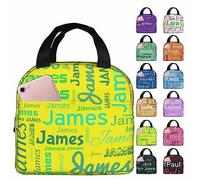 BeNsil Personalised Lunch Box Bag for Kids Adults - Custom Lunch Bag - for Kids Boys Girls Women Men to School Work Personalized Insulated Lunch Bag - with Adjustable Shoulder Straps and Pocket