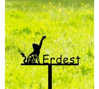BeNsil Personalized Metal Cat Memorial Stake Grave Marker,Custom Stars Moon Cat Grave Marker Outdoor,Personalized Cat Name Remembrance Yard Stake Pet in Heaven Loss of Cat Sympathy Gift