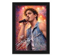 Benson Boone Art Styled Signed Poster Print - Limited Edition Autograph Fan Gift, Collectible Memorabilia Wall Art Merchandise - American Heart World Tour 2026 Tribute (A4 Framed)
