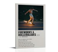 Benson Boone Fireworks & Rollerblades Canvas Wall Art Home Posters Are Suitable for Bedroom Dining Room And Living Room Beautiful Artwork Is A Great Gift for FriendsFrame-style12x18inch(30x45cm)