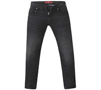 BENSON-KS-D555 Tapered Fit Stretch Jeans In Grey Stonewash in 46R