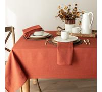 Benson Mills Almeria Textured Fabric Table Cloth, for Everyday Home Dining, Parties, Fall, Harvest, and Thanksgiving Tablecloth (60" x 84" Rectangular, Bison/Rust/Burnt Orange)