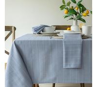 Benson Mills Cameron Textured Fabric Table Cloth, for Everyday Home Dining, Parties, Weddings & Holiday Tablecloths (60" x 140" Rectangular, Millennium Light Chambray Blue)