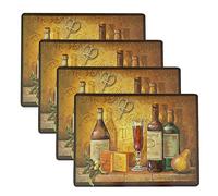 Benson Mills Cork Placemats Set of 4, Thick Cork Place Mats for Kitchen and Dining Tables, Easy Clean Table Mats (12" x 16" Rectangular Set of 4, Bordeaux Wine)