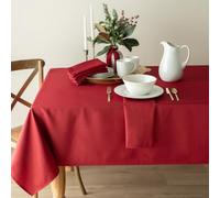 Benson Mills Dazzle Metallic Tablecloth (Ruby 60” x 120” Rectangular) | Elegant Sparkly Fabric Table Cloth, Holiday Home Dining, Winter Party Tablecloths, Festive Christmas Décor, Red/Scarlet