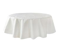 Benson Mills Deluxe Heavy Duty Vinyl Table Pad, Premium Table Protector, Waterproof with Flannel Backing, Quilted Design and Customizable (Off-White, 70" Round)