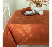 Benson Mills Harvest Legacy Damask Fabric Table Cloth Fall, Harvest, and Thanksgiving Tablecloth (Rust/Burnt Orange, 52" x 70" Rectangular)