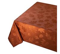 Benson Mills Harvest Legacy Damask Fabric Table Cloth Fall, Harvest, and Thanksgiving Tablecloth (Rust/Burnt Orange, 52" x 52" Square)