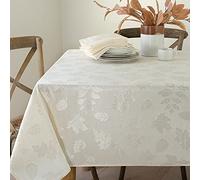 Benson Mills Harvest Legacy Tablecloth (Ivory 60" x 120" Rectangular) | Damask Fabric Table Cloth, Fall Foliage/Leaves Home Dining Decor, Thanksgiving Decoration, White Harvest Tablecloths