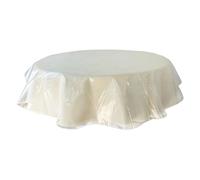 Benson Mills Heavy Duty Clear Plastic 100% Waterproof Tablecloth Protector, Vinyl Table Cloth, Oil Proof Wipe Clean Table Cover for Dining Tables, Parties and School Projects (60" Round)