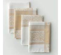 Benson Mills Heavyweight Jacquard Fabric Table Cloth with Gold Metallic Accents, Décor for Everyday, Parties, Thanksgiving, and Christmas Tablecloth (Grandeur Glow, 18" x 18" Napkins Set of 4)
