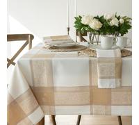 Benson Mills Heavyweight Jacquard Fabric Table Cloth with Gold Metallic Accents, Décor for Everyday, Parties, Holiday, Thanksgiving, and Christmas Tablecloth (Grandeur Glow, 60" x 120" Rectangular)