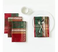Benson Mills HOLIDAY LEGACY YARN DYED TABLECLOTH (Multi, 18" X 18" Napkins Set of 4)